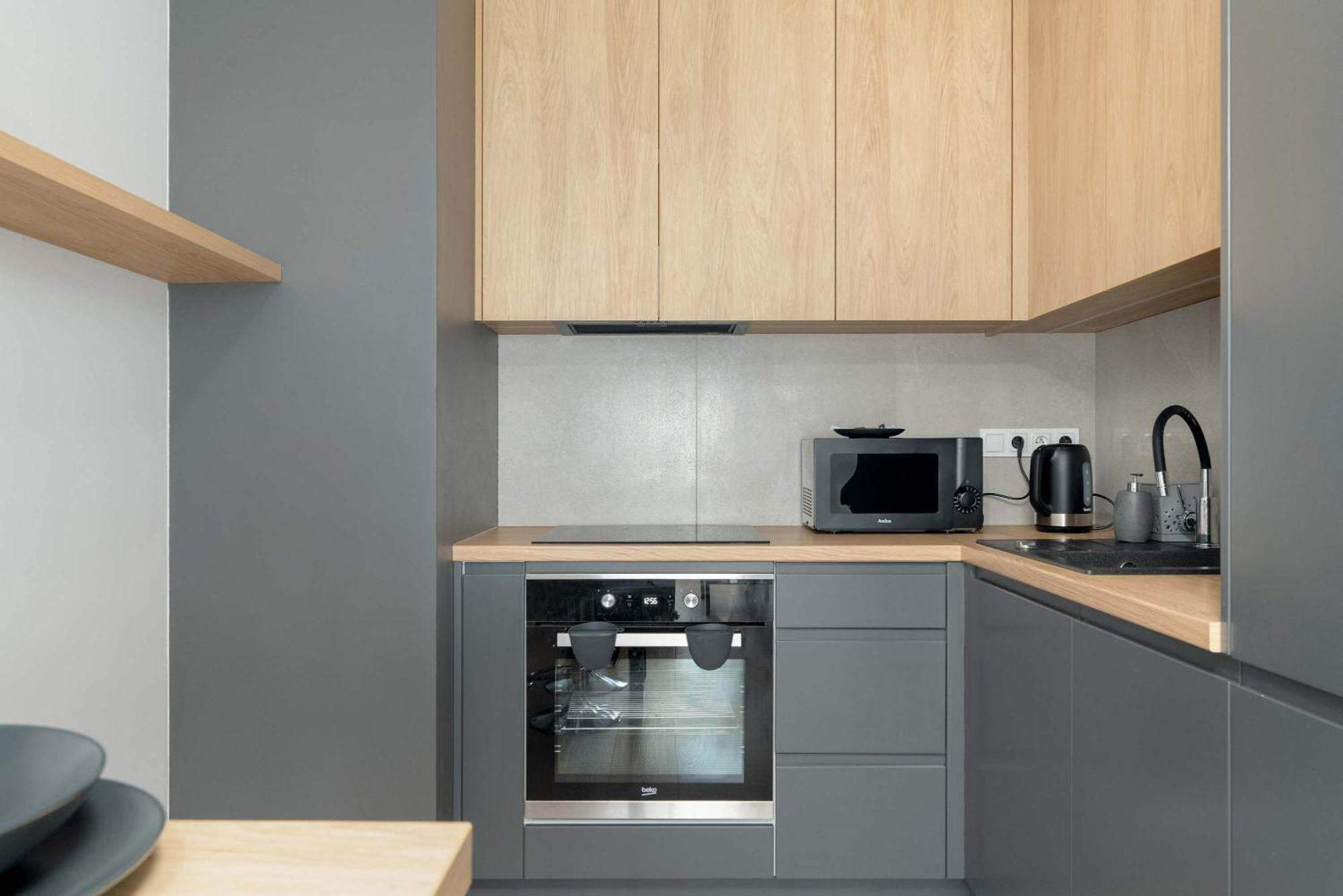 Modern Desk & Bedroom By Renters Apartment